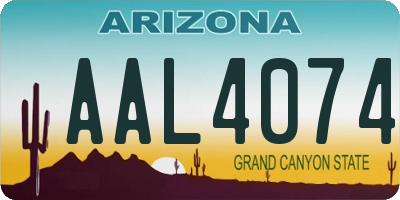 AZ license plate AAL4074