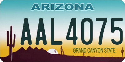 AZ license plate AAL4075