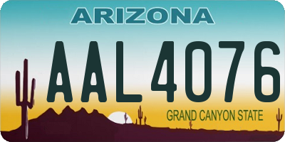 AZ license plate AAL4076