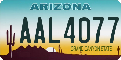 AZ license plate AAL4077