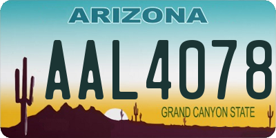 AZ license plate AAL4078