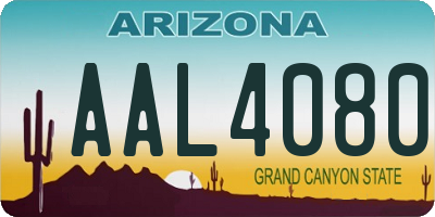 AZ license plate AAL4080