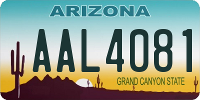 AZ license plate AAL4081