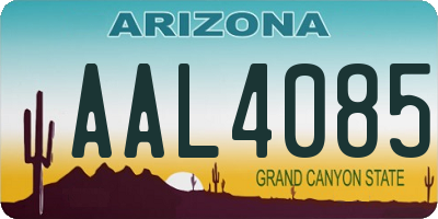 AZ license plate AAL4085