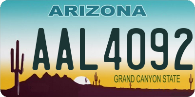 AZ license plate AAL4092