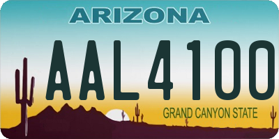 AZ license plate AAL4100