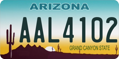 AZ license plate AAL4102