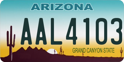 AZ license plate AAL4103