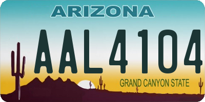 AZ license plate AAL4104