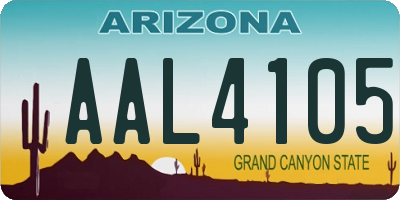 AZ license plate AAL4105