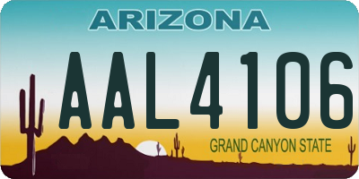 AZ license plate AAL4106