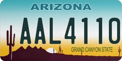 AZ license plate AAL4110