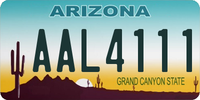 AZ license plate AAL4111