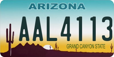 AZ license plate AAL4113