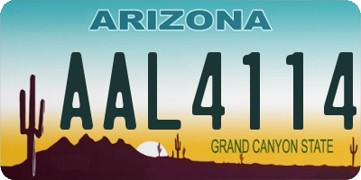 AZ license plate AAL4114