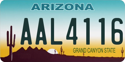 AZ license plate AAL4116