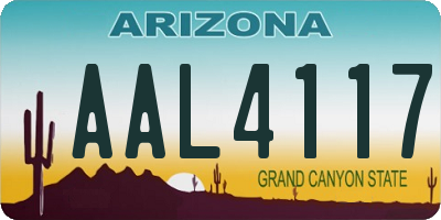 AZ license plate AAL4117