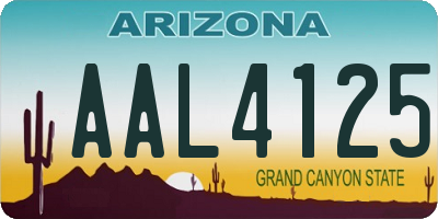 AZ license plate AAL4125