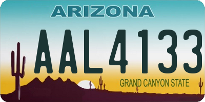 AZ license plate AAL4133