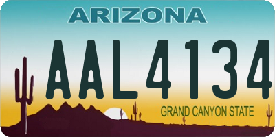 AZ license plate AAL4134