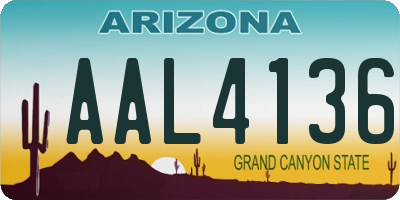 AZ license plate AAL4136