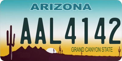 AZ license plate AAL4142