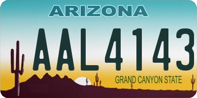 AZ license plate AAL4143