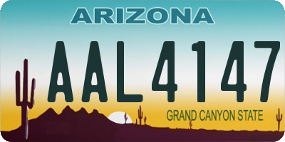 AZ license plate AAL4147