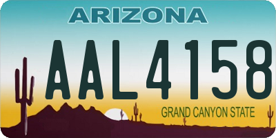 AZ license plate AAL4158