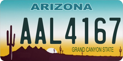 AZ license plate AAL4167