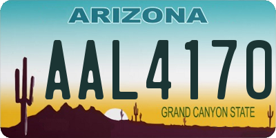 AZ license plate AAL4170