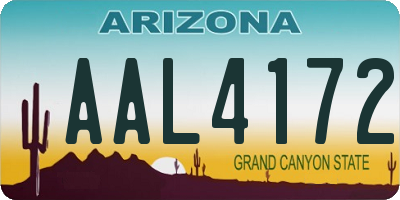 AZ license plate AAL4172