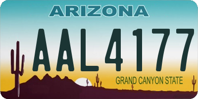 AZ license plate AAL4177