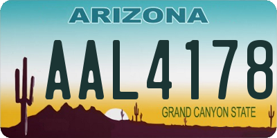 AZ license plate AAL4178