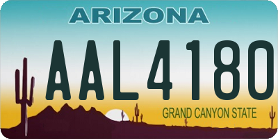 AZ license plate AAL4180