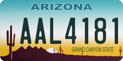 AZ license plate AAL4181