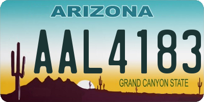 AZ license plate AAL4183