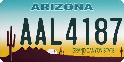 AZ license plate AAL4187