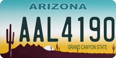 AZ license plate AAL4190