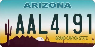 AZ license plate AAL4191