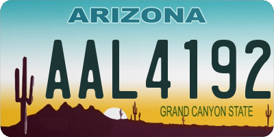 AZ license plate AAL4192