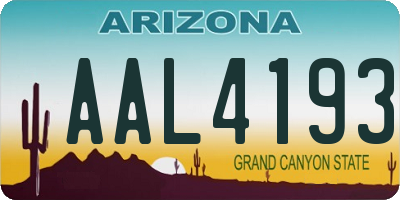 AZ license plate AAL4193