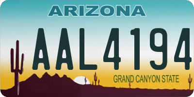 AZ license plate AAL4194