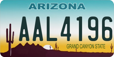 AZ license plate AAL4196