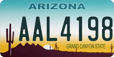 AZ license plate AAL4198