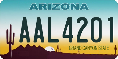 AZ license plate AAL4201