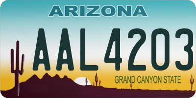 AZ license plate AAL4203