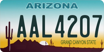 AZ license plate AAL4207