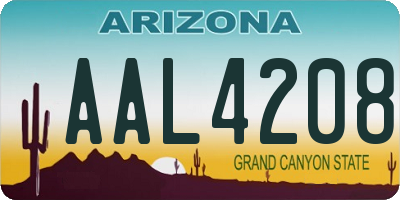 AZ license plate AAL4208