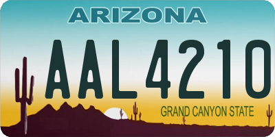 AZ license plate AAL4210